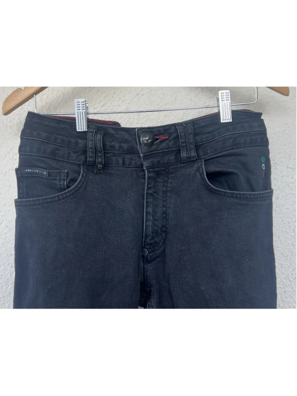 Philipp Plein Straight Supreme Skull Black Jean Pants Men’s Size 32 Slim Fit